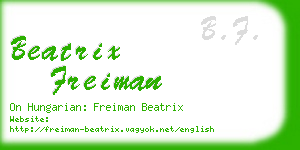 beatrix freiman business card